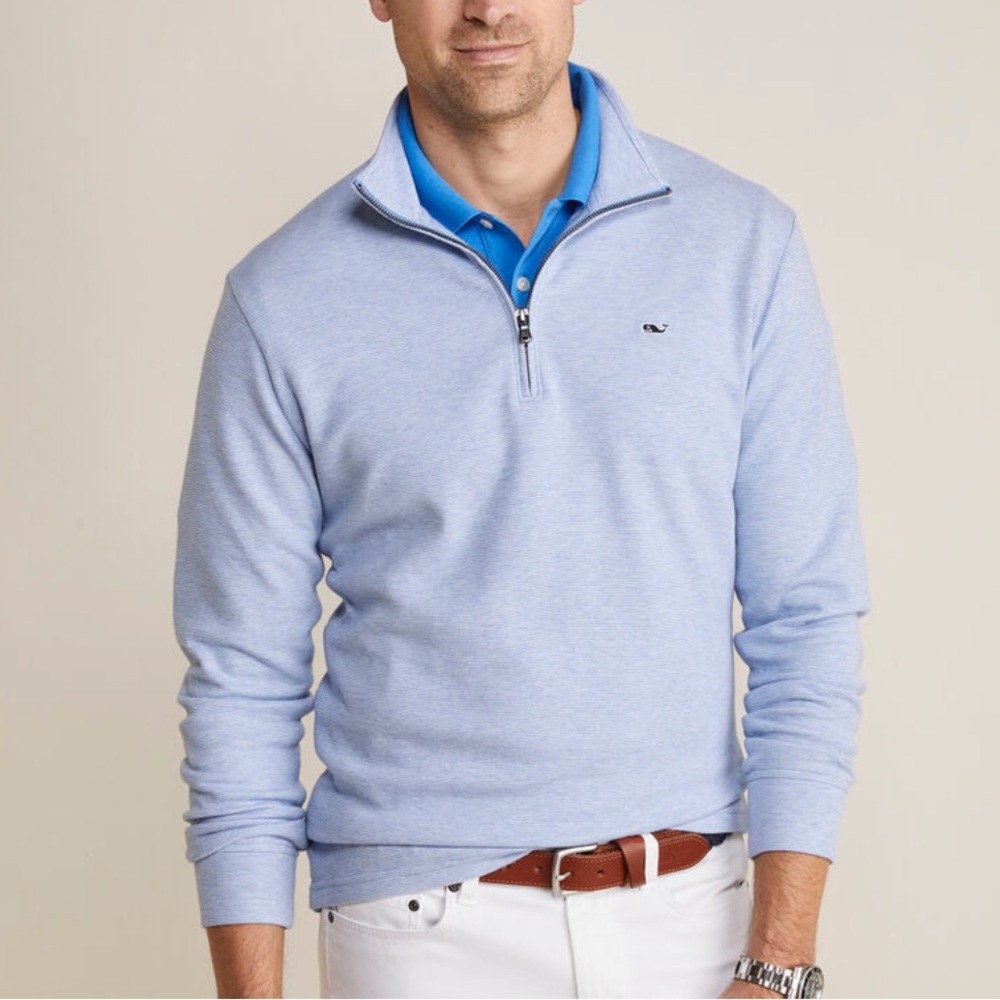 Vineyard Vines Men's Saltwater Quarter-Zip - With Martha’s Vineyard Logo